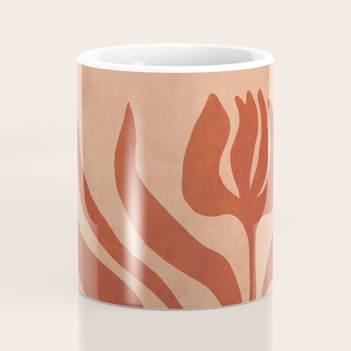 Maximalist wildflower in clay orange Coffee Mug Gallery Image 4
