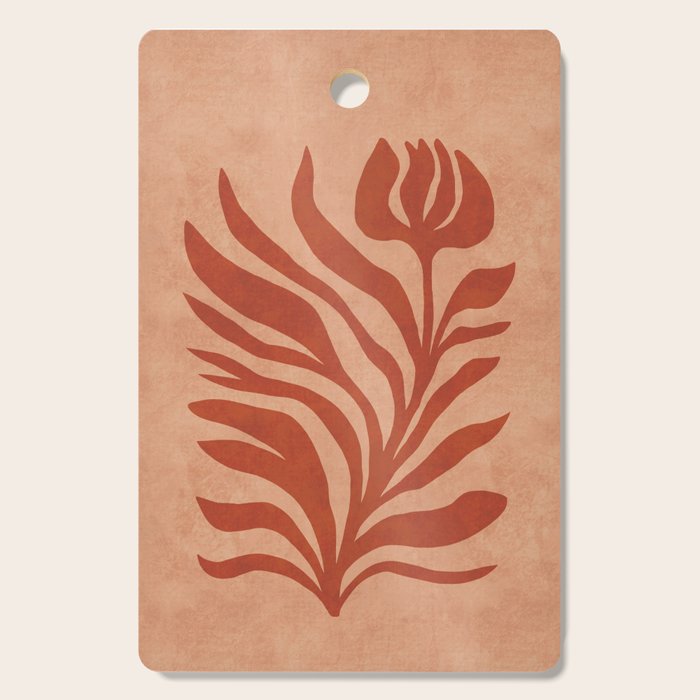 Maximalist wildflower in clay orange Cutting Board Gallery Image 1