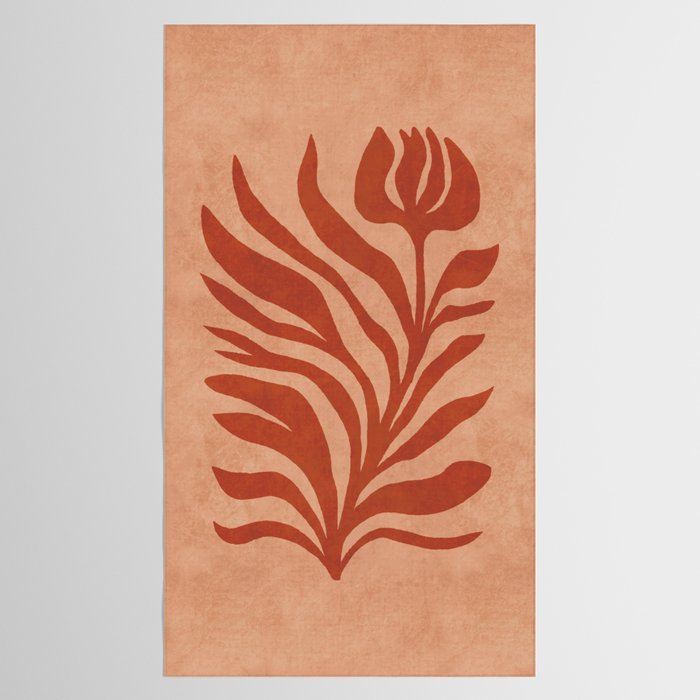 Maximalist wildflower in clay orange Tablecloth Gallery Image 2