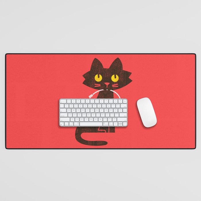 Fitz - Hungry hungry cat (and unfortunate mouse) Desk Mat Gallery Image 1