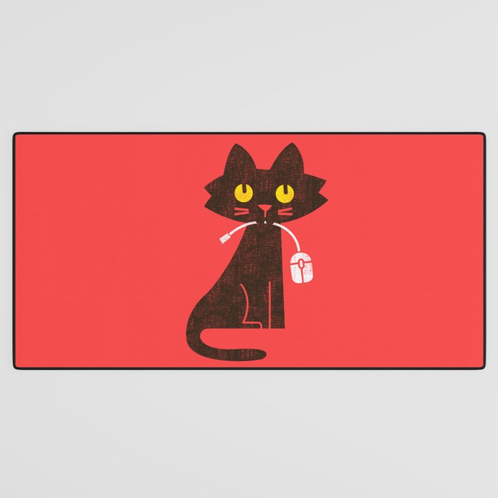 Fitz - Hungry hungry cat (and unfortunate mouse) Desk Mat Gallery Image 3