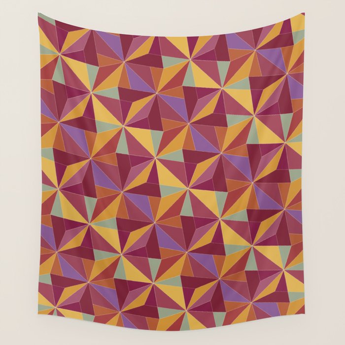 Kaleidoscope Tile Pattern X Vibrant Tropical Wall Tapestry Gallery Image 4