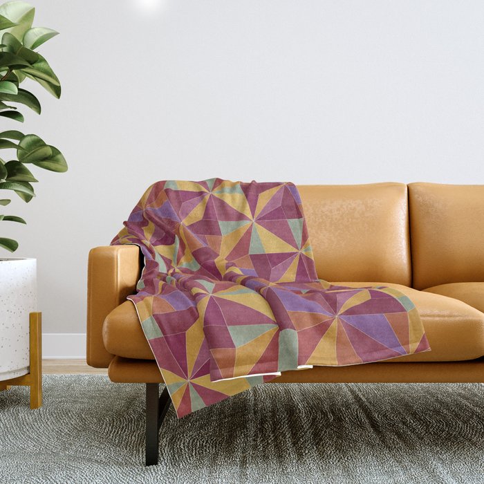Kaleidoscope Tile Pattern X Vibrant Tropical Throw Blanket Gallery Image 1