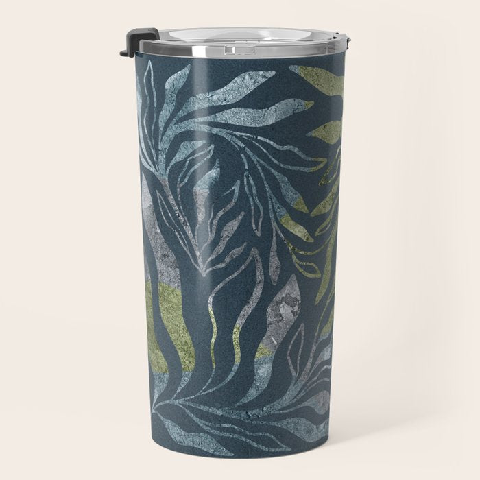 Endless Dark Leaf Illustration 1.1 Celestial Blue-Green Travel Mug Gallery Image 3