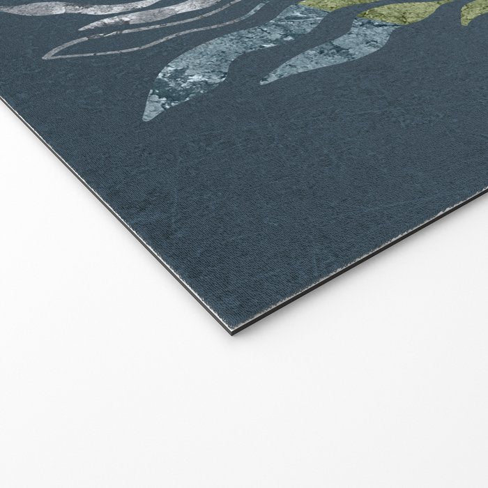 Endless Dark Leaf Illustration 1.1 Celestial Blue-Green Welcome Mat Gallery Image 2