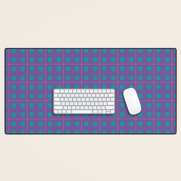Retro Geometric Circle Grid Desk Mat Gallery Image 1