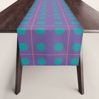 Retro Geometric Circle Grid Table Runner Gallery Image 1