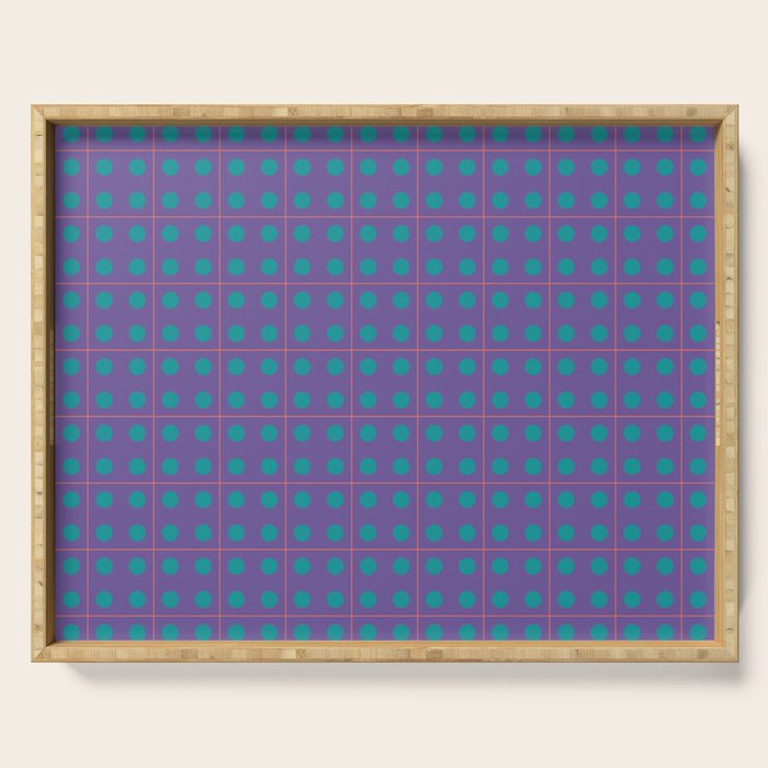 Retro Geometric Circle Grid Serving Tray Gallery Image 1