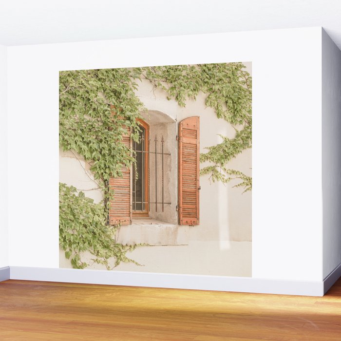 French Window Shutters Photo | Botanical Summer Art Print from Lyon | France Travel Photography Wall Mural Gallery Image 2