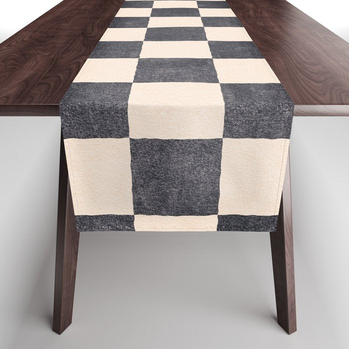 CHECKER - 001 - Graphite Table Runner Gallery Image 1