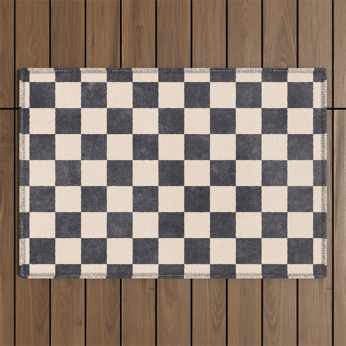 CHECKER - 001 - Graphite Outdoor Rug Gallery Image 1
