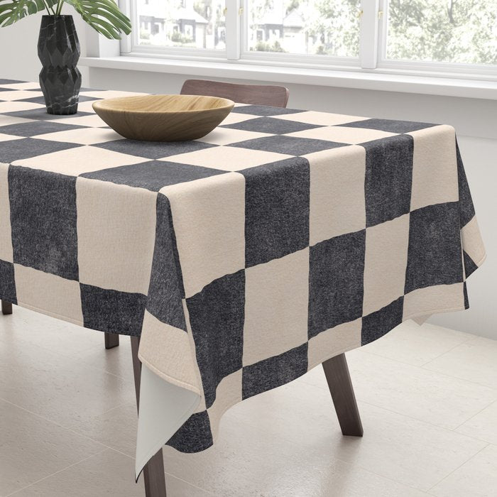 CHECKER - 001 - Graphite Tablecloth Gallery Image 3
