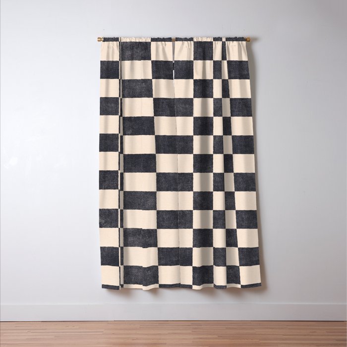 CHECKER - 001 - Graphite Window Curtain Gallery Image 3