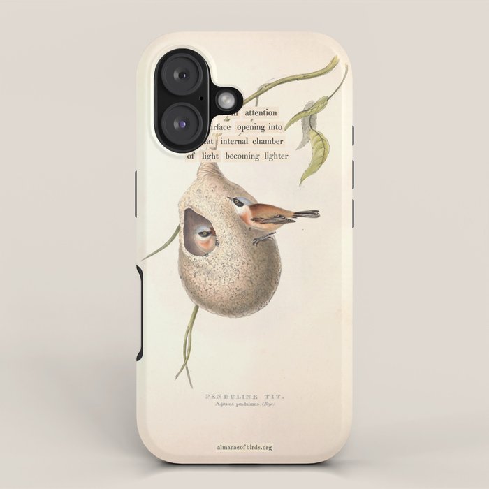 Bird Divinations: Penduline Tit (about: almanacofbirds.org) iPhone Case Gallery Image 1