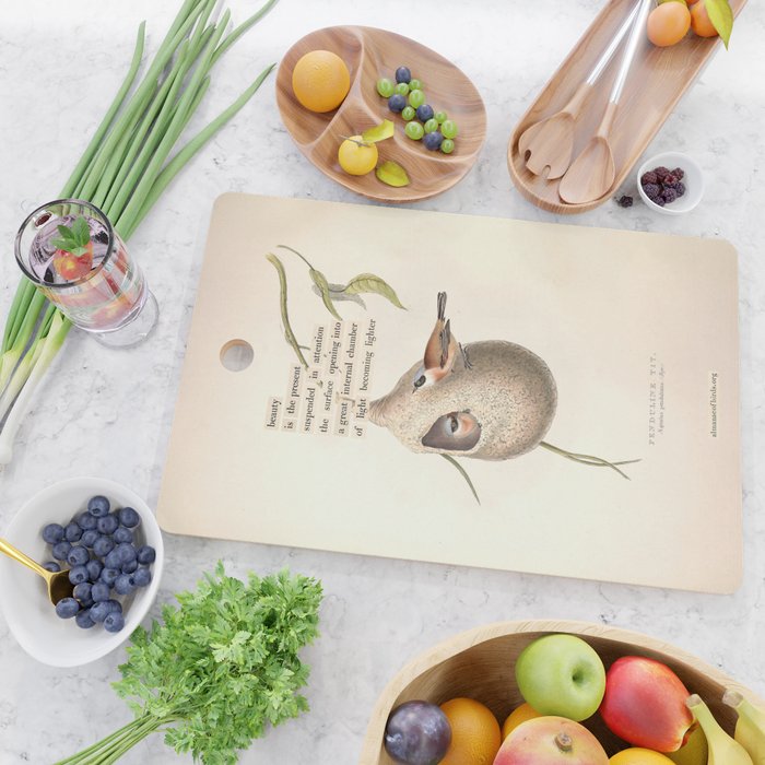 Bird Divinations: Penduline Tit (about: almanacofbirds.org) Cutting Board Gallery Image 2