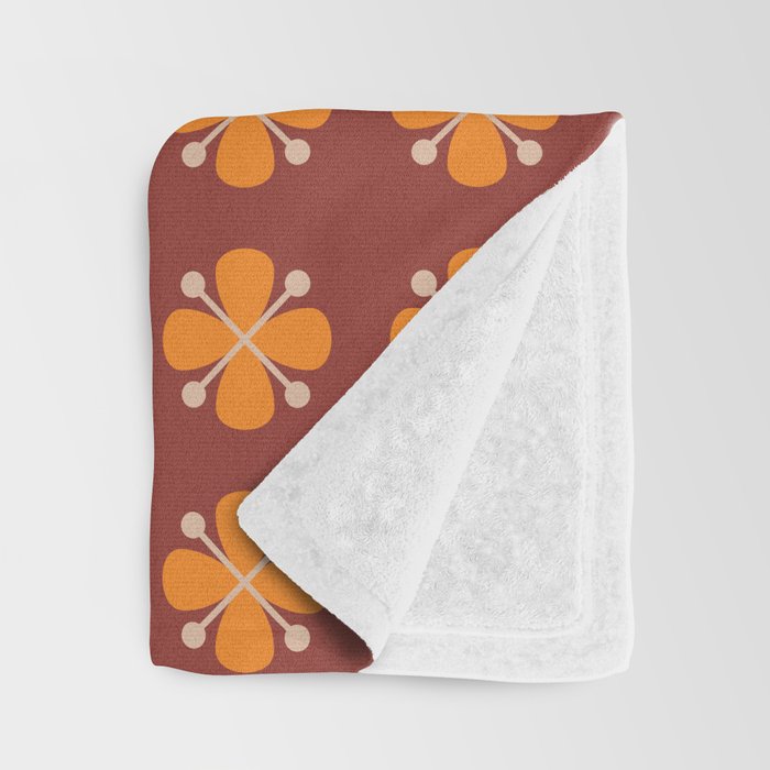 Retro Floral Burst Throw Blanket Gallery Image 3