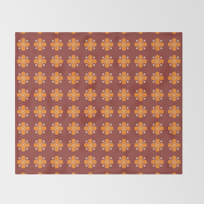 Retro Floral Burst Throw Blanket Gallery Image 2