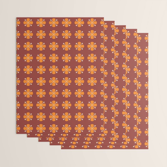 Retro Floral Burst Wrapping Paper Gallery Image 3