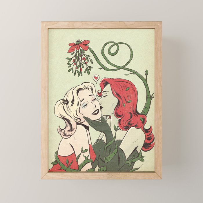 mistletoe kiss Mini Art Print Gallery Image 1