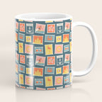 Vintage summer post stamp drawing pattern Coffee Mug Gallery Image 1