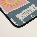 Vintage summer post stamp drawing pattern Desk Mat Gallery Image 4