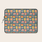 Vintage summer post stamp drawing pattern Laptop Sleeve Gallery Image 1