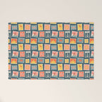 Vintage summer post stamp drawing pattern Welcome Mat Gallery Image 1