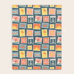 Vintage summer post stamp drawing pattern Notebook Gallery Image 4