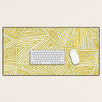 Authentic Aboriginal Art - The Fields (Mustard2) Desk Mat Gallery Image 1