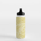 Authentic Aboriginal Art - The Fields (Mustard2) Water Bottle Gallery Image 3