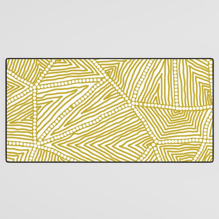 Authentic Aboriginal Art - The Fields (Mustard2) Desk Mat Gallery Image 3