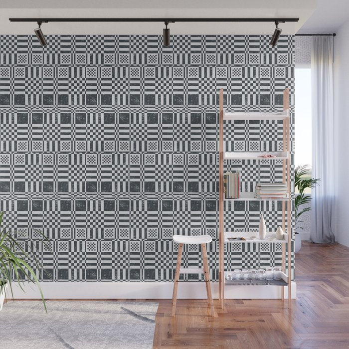 Structured Lines Grid Wall Mural Gallery Image 1