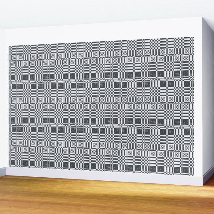 Structured Lines Grid Wall Mural Gallery Image 2