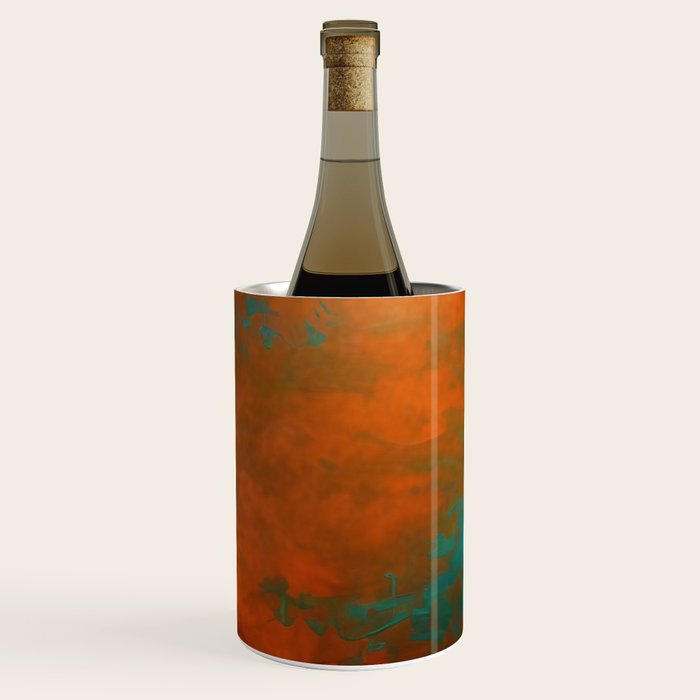 Aesthetic Copper and Aqua Blue Rust Wine Chiller Gallery Image 1