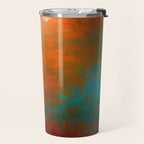 Aesthetic Copper and Aqua Blue Rust Travel Mug Gallery Image 2