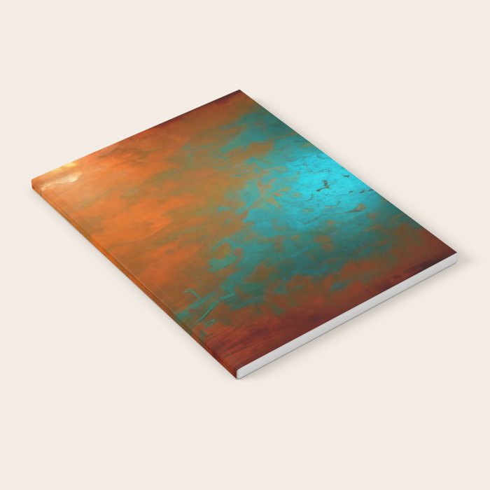 Aesthetic Copper and Aqua Blue Rust Notebook Gallery Image 2