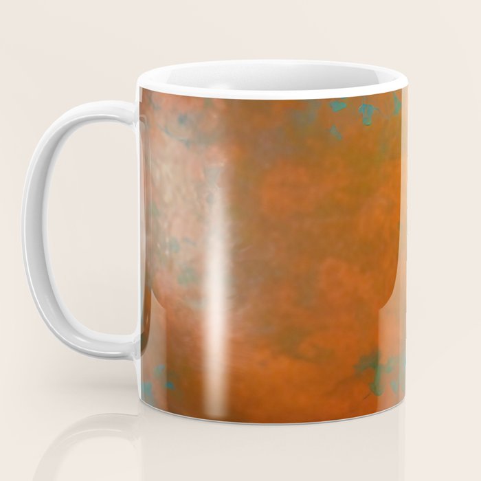 Aesthetic Copper and Aqua Blue Rust Coffee Mug Gallery Image 3