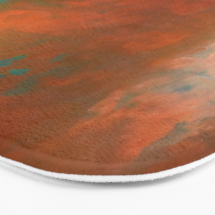 Aesthetic Copper and Aqua Blue Rust Bath Mat Gallery Image 3