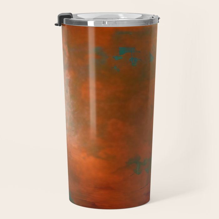 Aesthetic Copper and Aqua Blue Rust Travel Mug Gallery Image 3