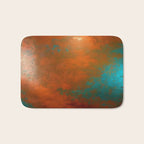 Aesthetic Copper and Aqua Blue Rust Bath Mat Gallery Image 1