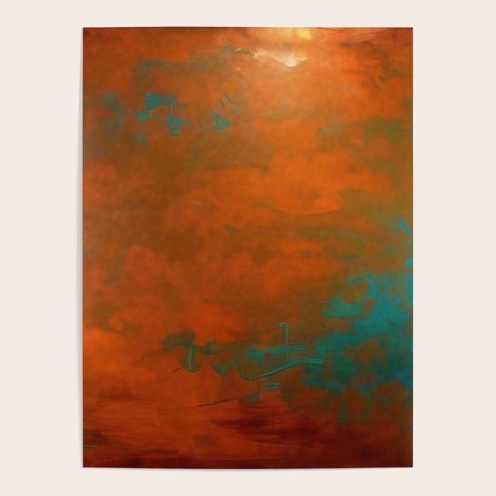 Aesthetic Copper and Aqua Blue Rust Poster Gallery Image 4