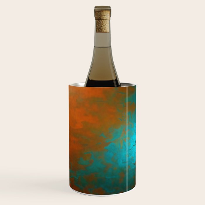 Aesthetic Copper and Aqua Blue Rust Wine Chiller Gallery Image 3