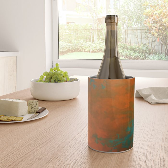 Aesthetic Copper and Aqua Blue Rust Wine Chiller Gallery Image 4