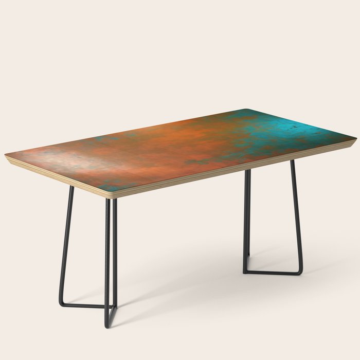 Aesthetic Copper and Aqua Blue Rust Coffee Table Gallery Image 1