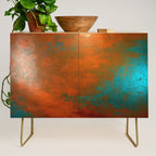 Aesthetic Copper and Aqua Blue Rust Credenza Gallery Image 1