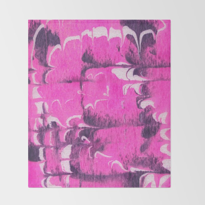 marble tie dye: bright pink Throw Blanket Gallery Image 2