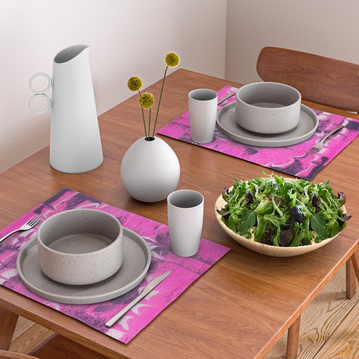 marble tie dye: bright pink Placemat Gallery Image 2