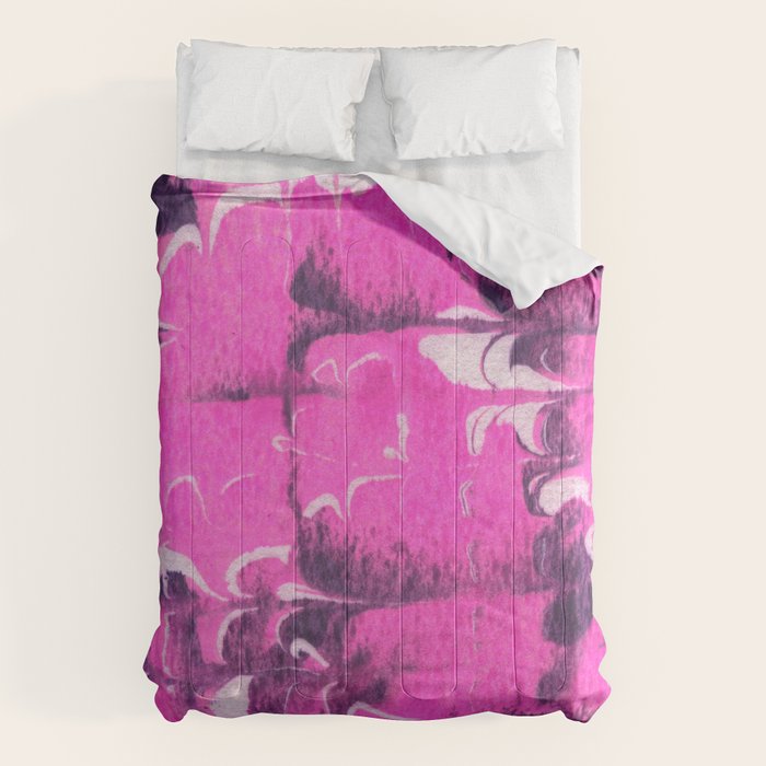 marble tie dye: bright pink Comforter Gallery Image 1
