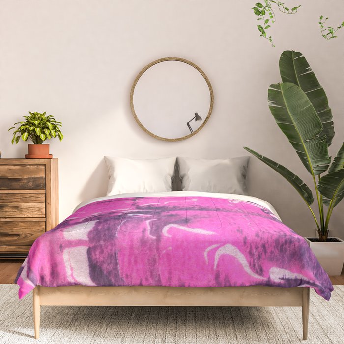 marble tie dye: bright pink Comforter Gallery Image 3