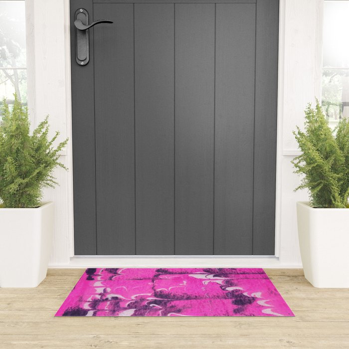 marble tie dye: bright pink Welcome Mat Gallery Image 3